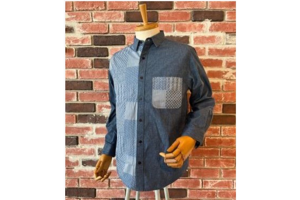 メンズ 切替シャツの画像