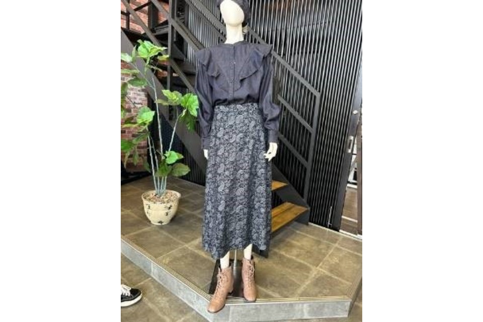 レディス ジャガードスカート(ペイズリ柄)の画像